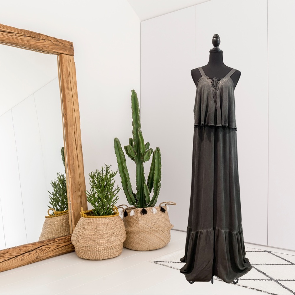 Young Fabulous & Broke Ruffle Tie Front Maxi Dress